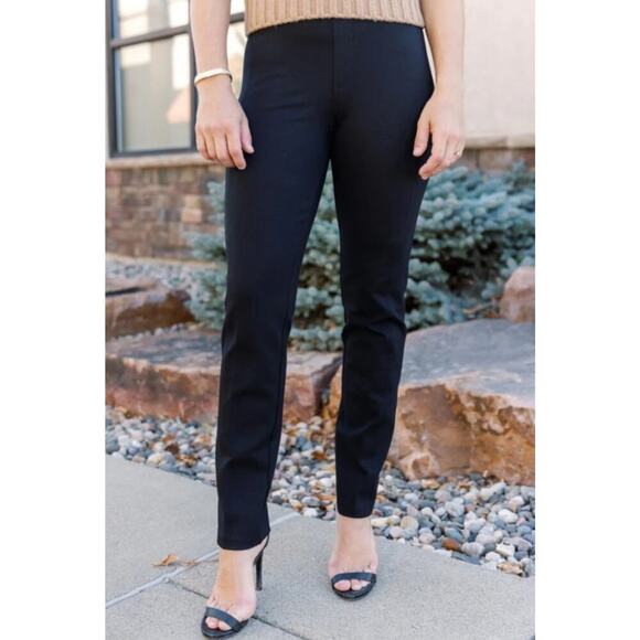 SPANX Smooth Perfect Fit Ponte Slim Straight Pants Black Large Tall - Picture 5 of 15
